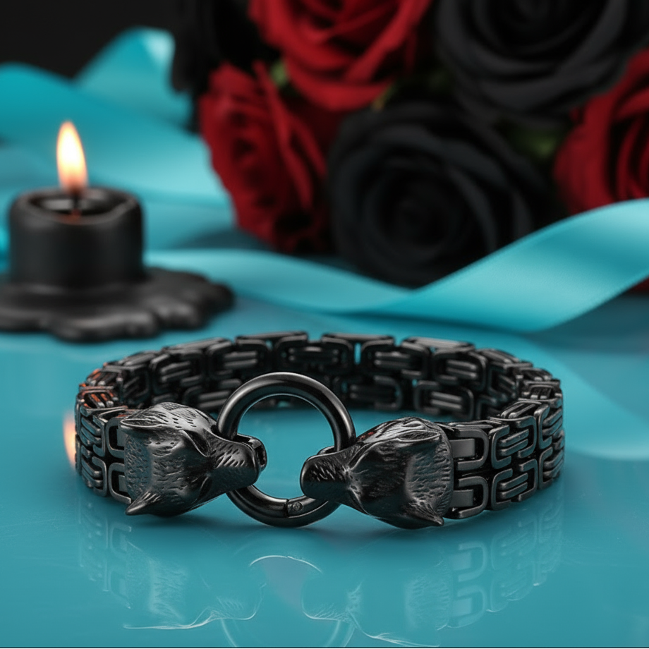 Double Royal Chain Wolf Punk Bracelet-Evani Naomi Jewelry