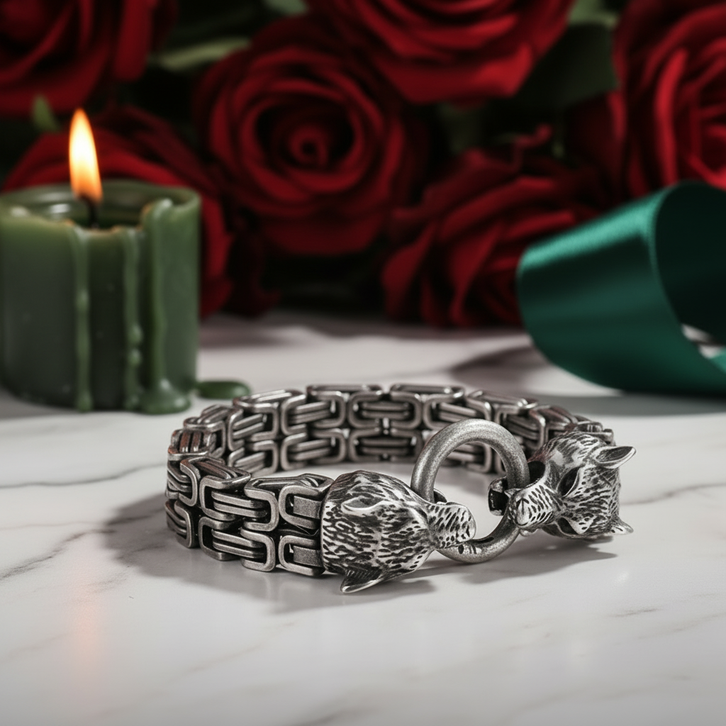 Double Royal Chain Wolf Punk Bracelet-Evani Jewelry