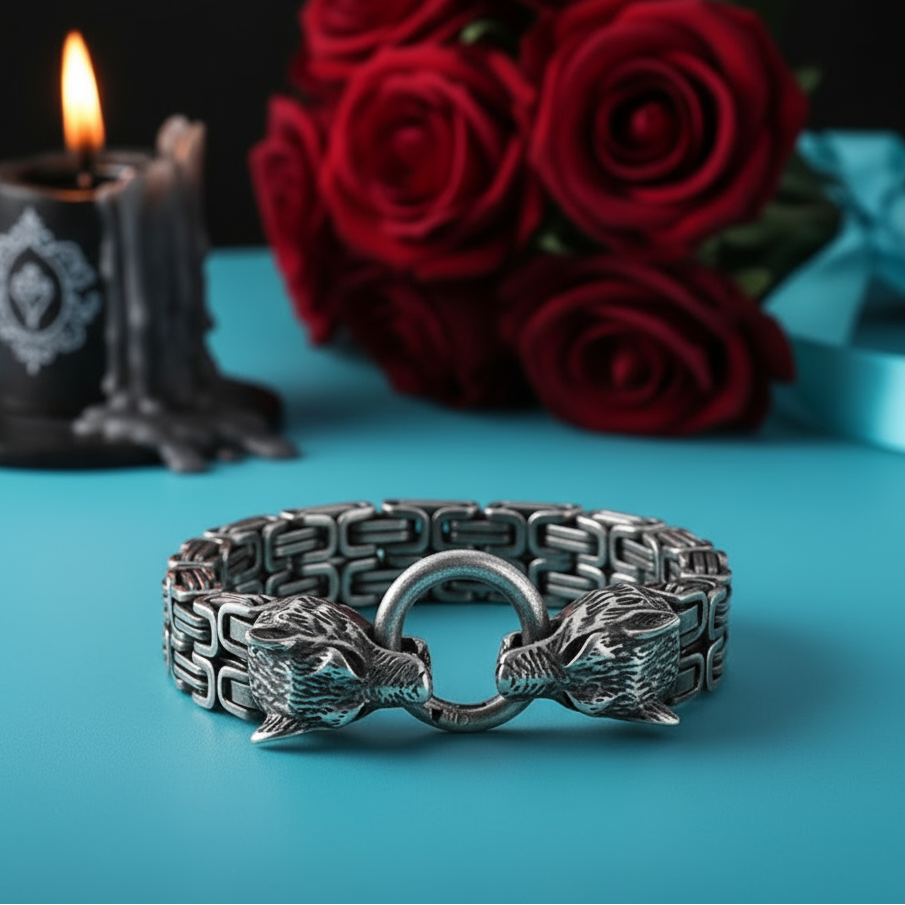 Double Royal Chain Wolf Punk Bracelet-Evani Naomi Jewelry