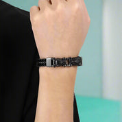 Double Wolf Head Biker Net Bracelet-Evani Naomi Jewelry