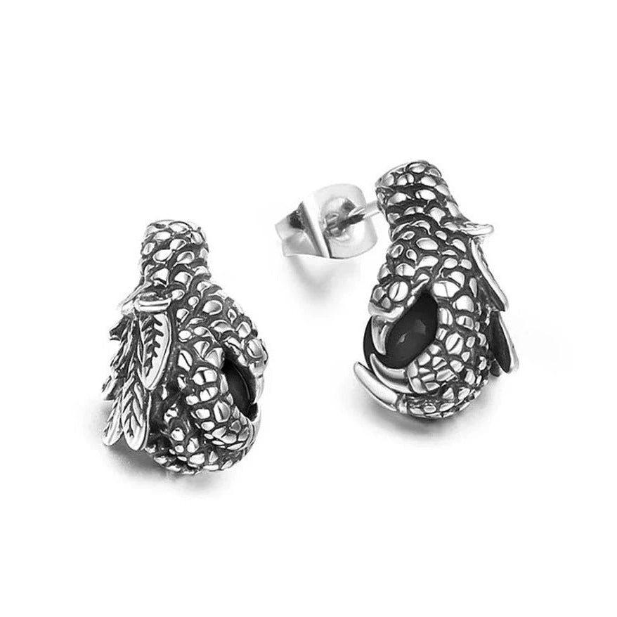Dragon Claw Holding a Mysterious Dome Earrings-Evani Naomi Jewelry