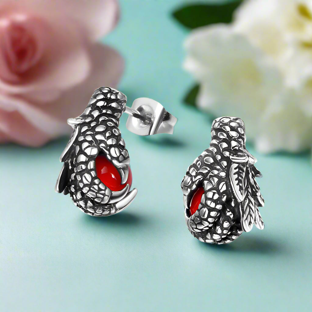 Dragon Claw Holding a Mysterious Dome Earrings-Evani Naomi Jewelry