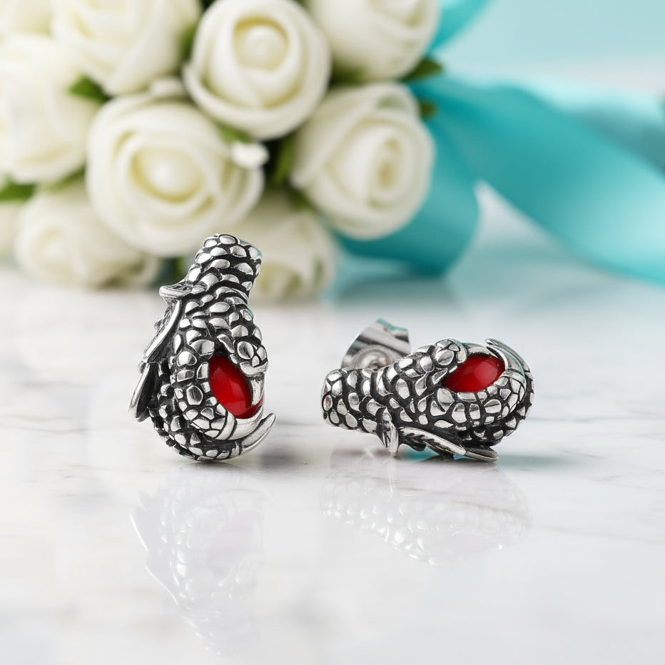 Dragon Claw Holding a Mysterious Dome Earrings-Evani Naomi Jewelry