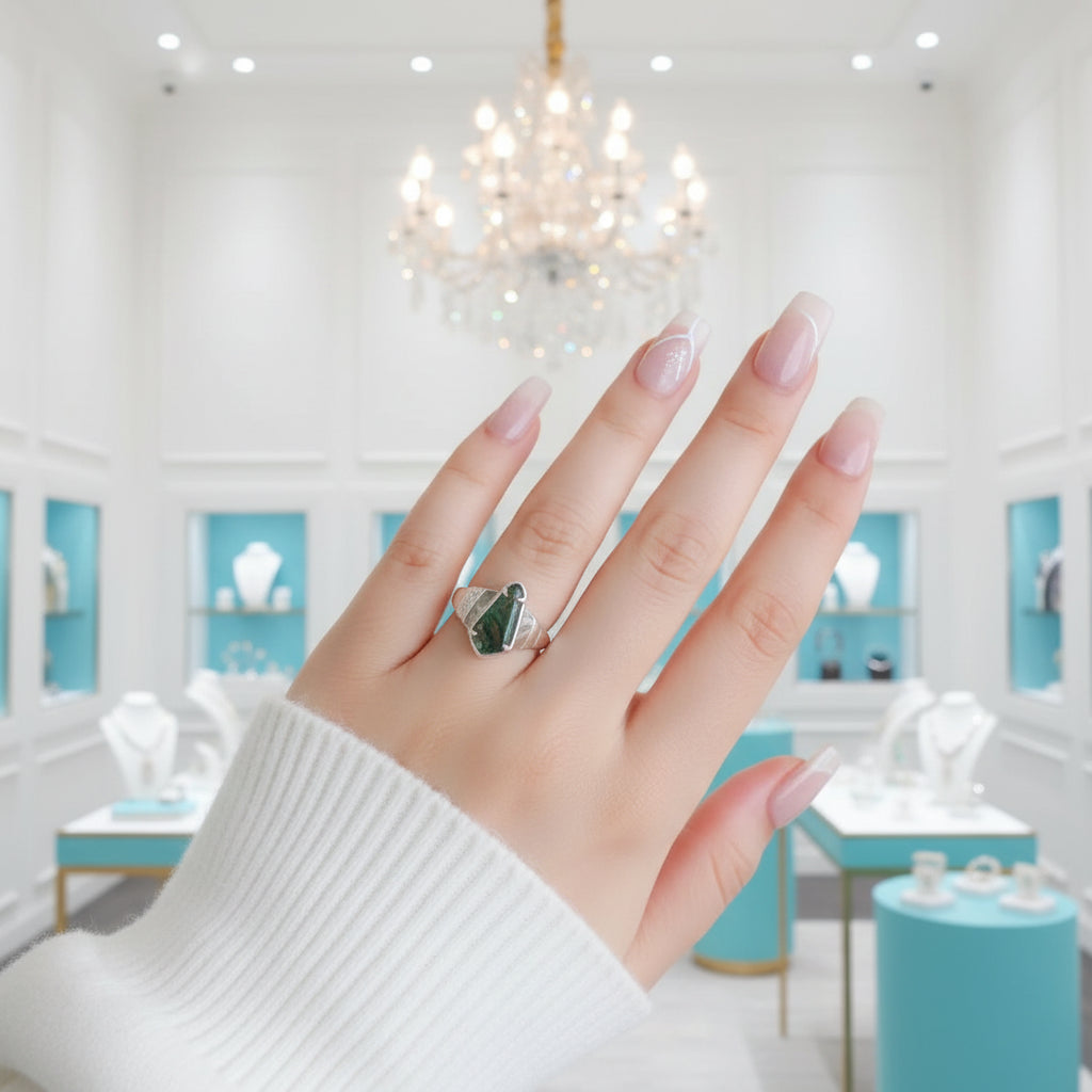 Ring of Solace- Natural Unique Moss Agate Rings-Evani Jewelry