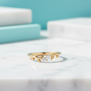 Wild and Gentle Vow- Oval Shaped Natural Moss Agate Engagement Ring