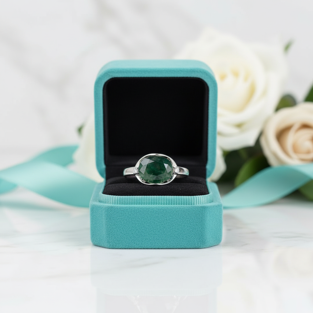 Stardust Romance- Natural Moss Agate Gemstone Ring - Evani Naomi Jewelry