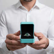 Stardust Romance- Natural Moss Agate Gemstone Ring