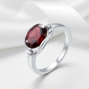 Oval Cut Ruby Birthstone Gemstone Ring-Evani Jewelry