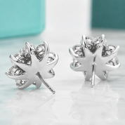 Snowflake Shaped 1.0 ct Diamond Option Stud Earrings