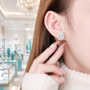 Snowflake Shaped 1.0 ct Diamond Option Stud Earrings