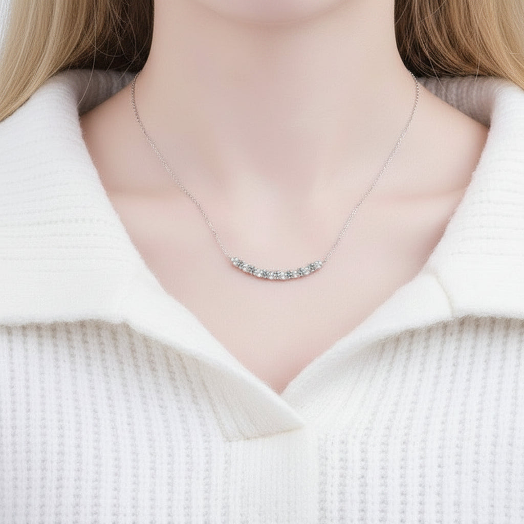 Elegant 0.8 Ct Round Diamond Necklace-Evani Jewelry