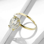 Elegant 10k Yellow Gold Oval Cut Diamond Engagement Ring-Evani Naomi Jewelry