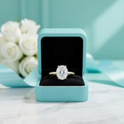 Elegant 10K Yellow Gold Oval Cut Diamond Birthstone Engagement Ring-Evani Jewelry