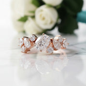 Elegant 14k Rose Gold Diamond Wedding Band-Evani Jewelry