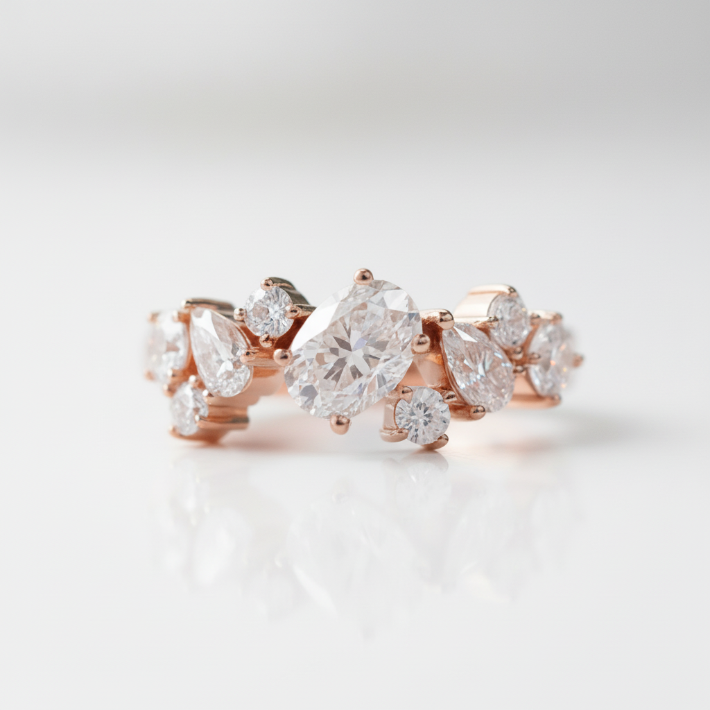 Elegant 14k Rose Gold Diamond OptionWedding Band - Evani Naomi Jewelry