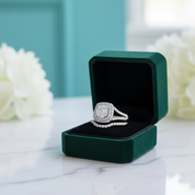 Elegant 1.0 Ct Diamond OptionDouble-Halo Bridal Set - Evani Naomi Jewelry