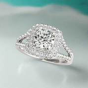 Elegant 1.0 Ct Diamond Double-Halo Bridal Set-Evani Naomi Jewelry
