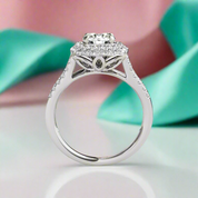 Elegant 1.0 Ct Diamond Double-Halo Bridal Set-Evani Naomi Jewelry
