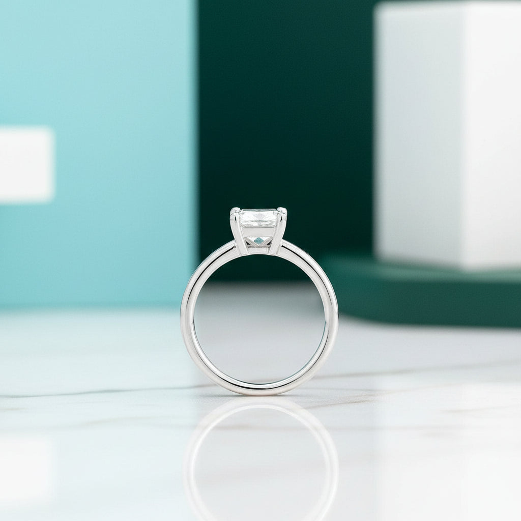 Elegant 1.0 Ct Princess Cut Diamond Solitaire Engagement Ring-Evani Jewelry