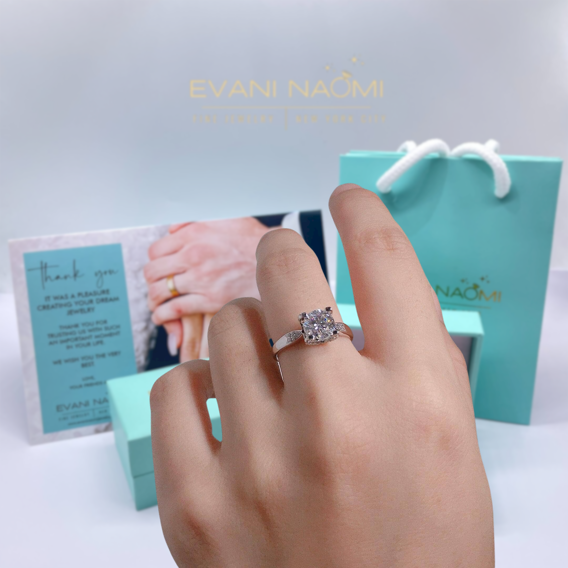 Elegant 1.0 Ct White Gold Engagement Ring-Evani Naomi Jewelry