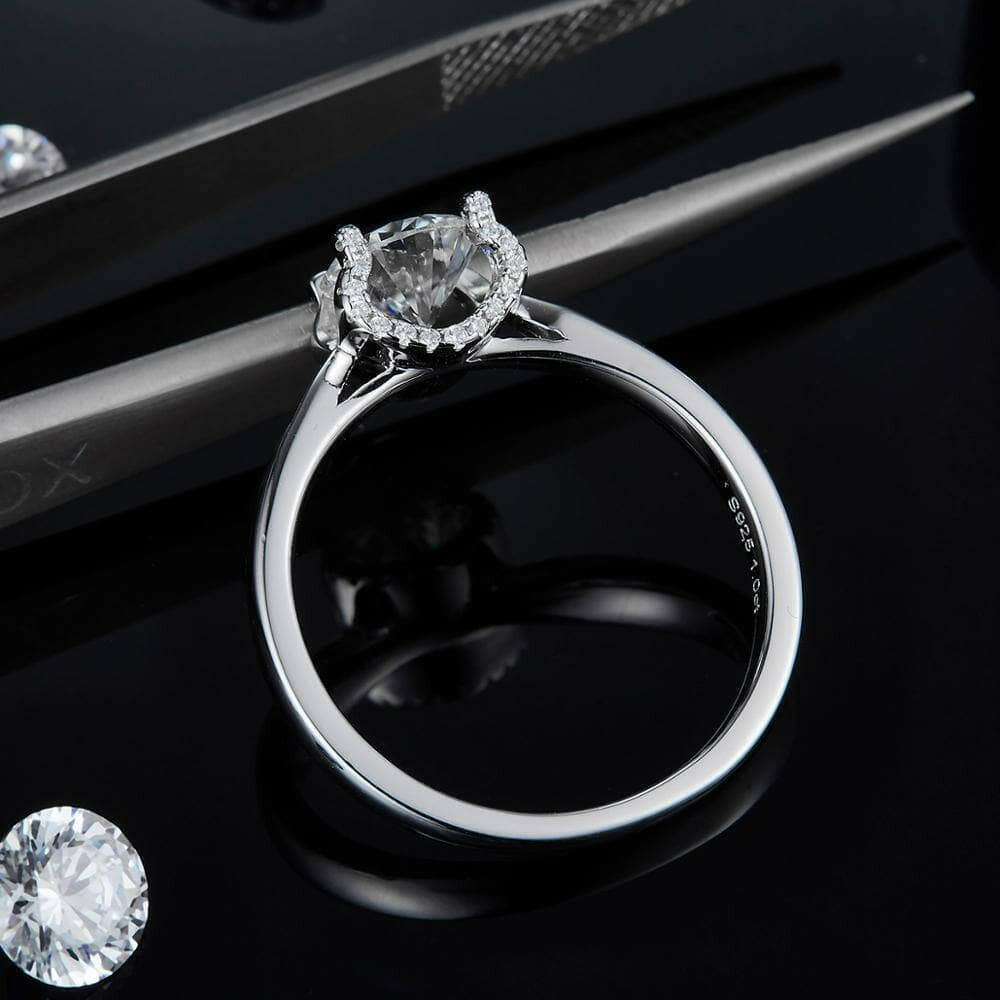 Elegant 1.0 Ct White Gold Engagement Ring-Evani Naomi Jewelry