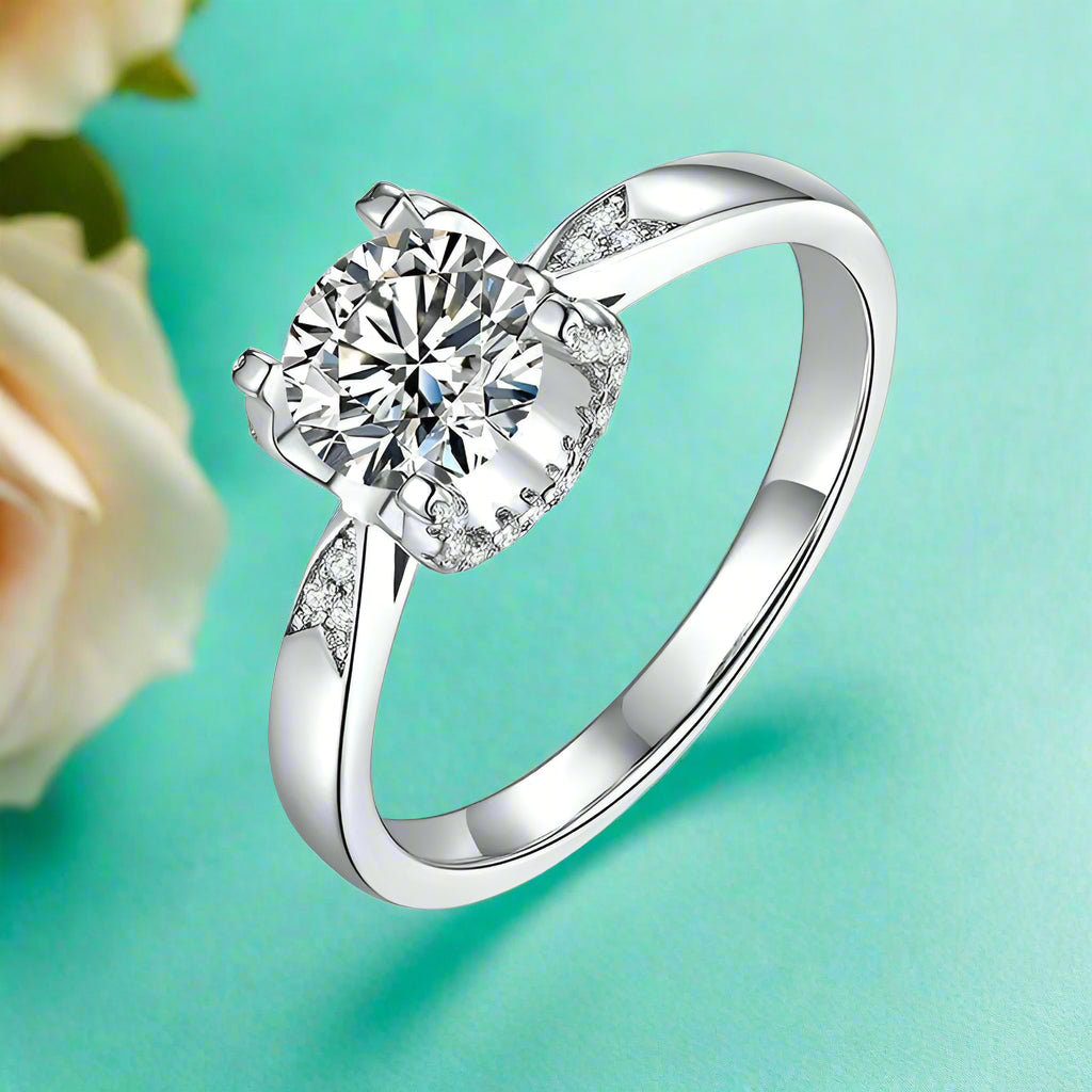 Elegant 1.0 Ct White Gold Engagement Ring-Evani Jewelry