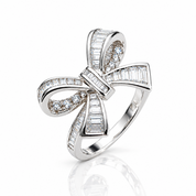 Elegant 1.0ct Bow-knot Design Diamond Option White Gold Engagement Ring - Evani Naomi Jewelry