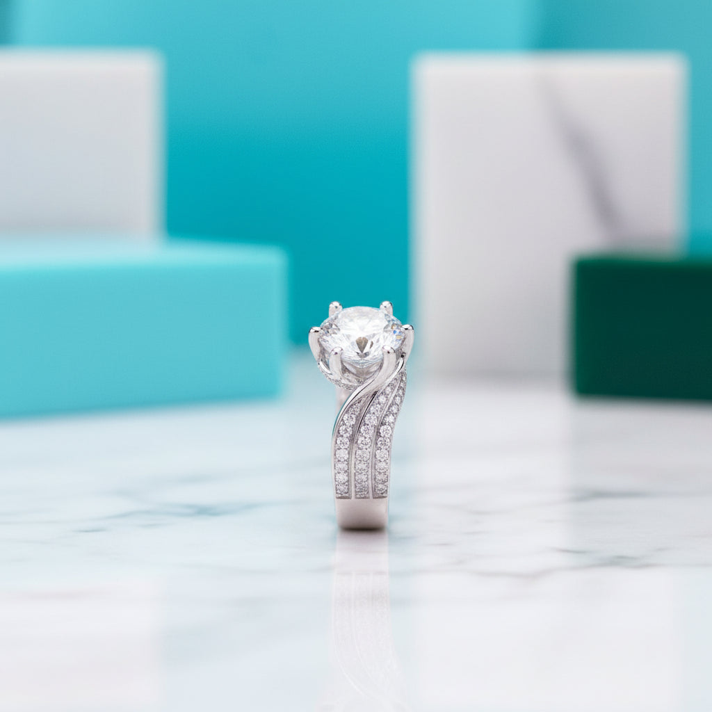 Elegant 5.0 Ct Round Cut Diamond Wedding Ring-Evani Jewelry