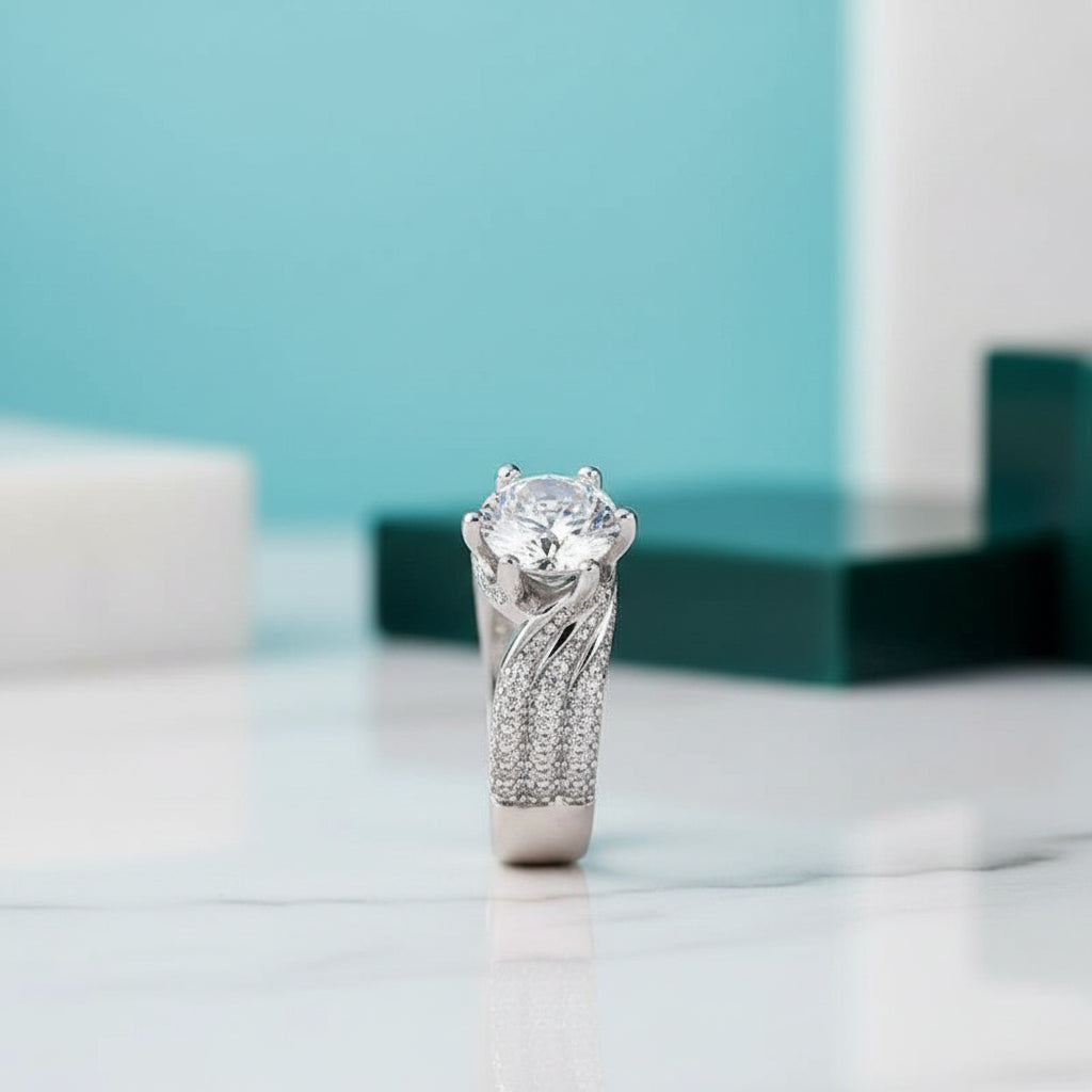 Elegant 5.0 Ct Round Cut Diamond Wedding Ring-Evani Jewelry