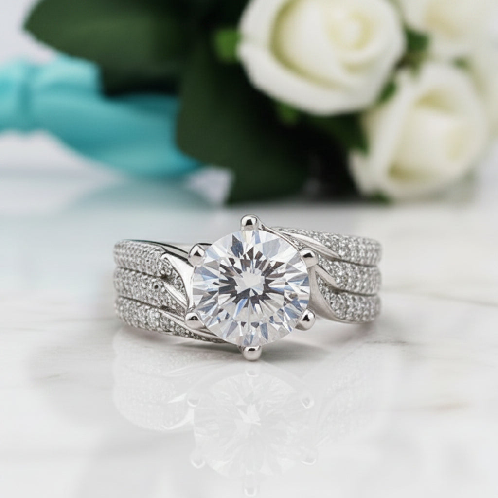 Elegant 5.0 Ct Round Cut Diamond Wedding Ring-Evani Jewelry