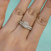 Elegant Cushion Cut 1.5 ct Diamond Bridal Set-Evani Naomi Jewelry