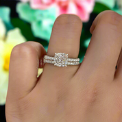 Elegant Cushion Cut 1.5 ct Diamond Bridal Set-Evani Naomi Jewelry