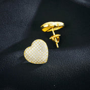 Elegant Diamond Heart Shape Stud Earrings-Evani Naomi Jewelry