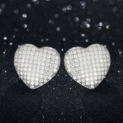 Elegant Diamond Heart Shape Stud Earrings-Evani Naomi Jewelry