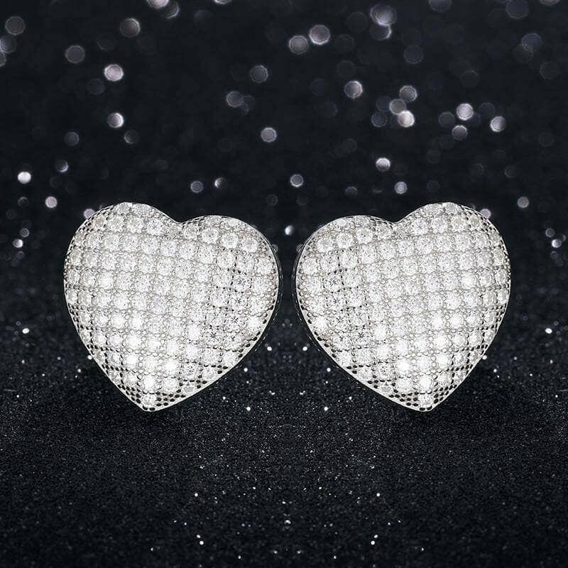Elegant Diamond Heart Shape Stud Earrings-Evani Naomi Jewelry