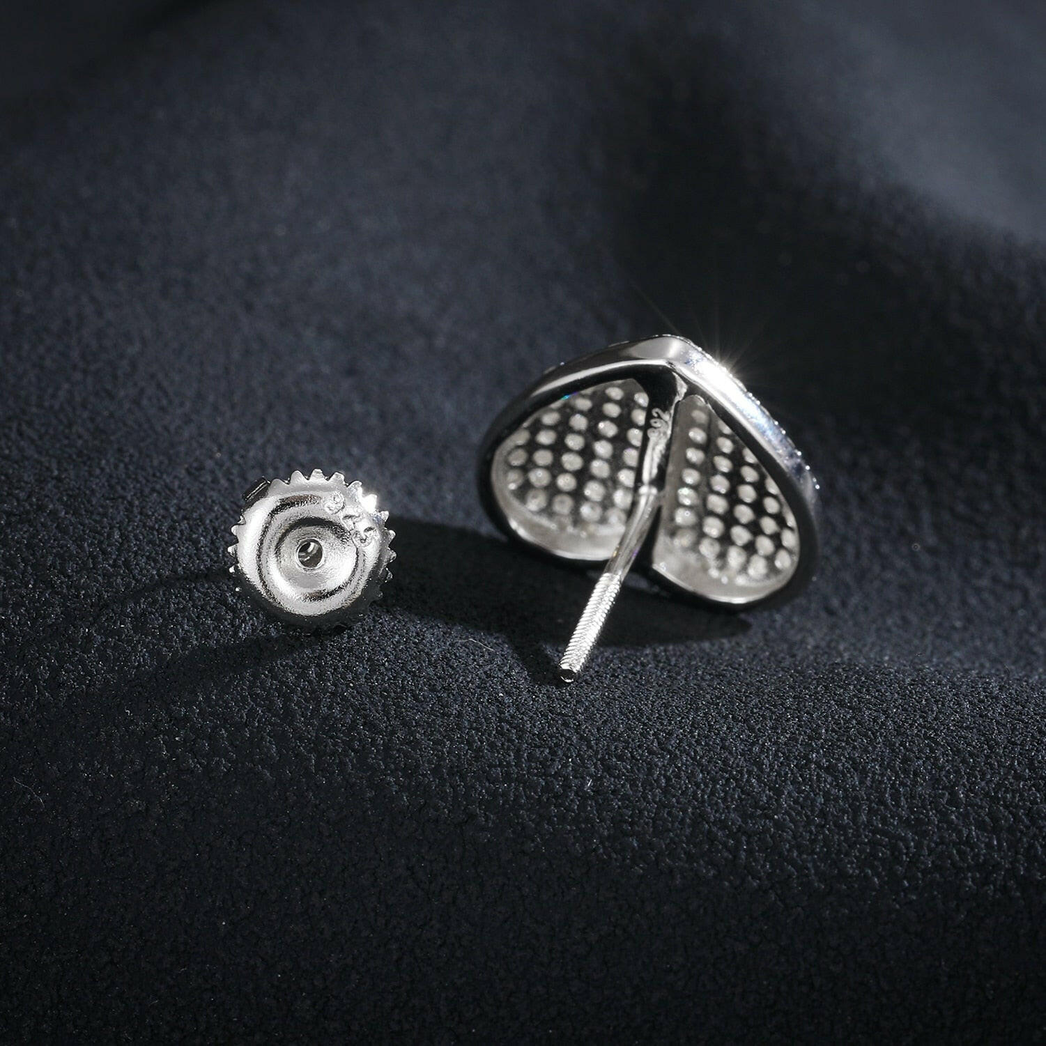 Elegant Diamond Heart Shape Stud Earrings-Evani Naomi Jewelry