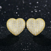 Elegant Diamond Heart Shape Stud Earrings-Evani Naomi Jewelry