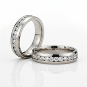 Elegant Diamond OptionAlternative Titanium Wedding Band - Evani Naomi Jewelry