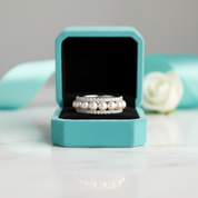 Elegant Eternity Pearl White Gold Wedding Band-Evani Jewelry