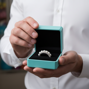 Elegant Eternity Pearl White Gold Wedding Band-Evani Jewelry