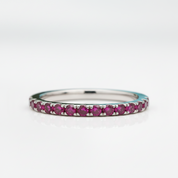 Elegant Fuchsia Diamond OptionHalf Eternity Wedding Band - Evani Naomi Jewelry