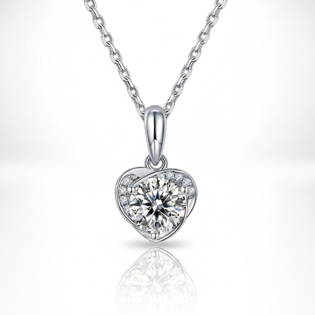 Elegant Heart-Shaped Diamond Option Jewelry Set