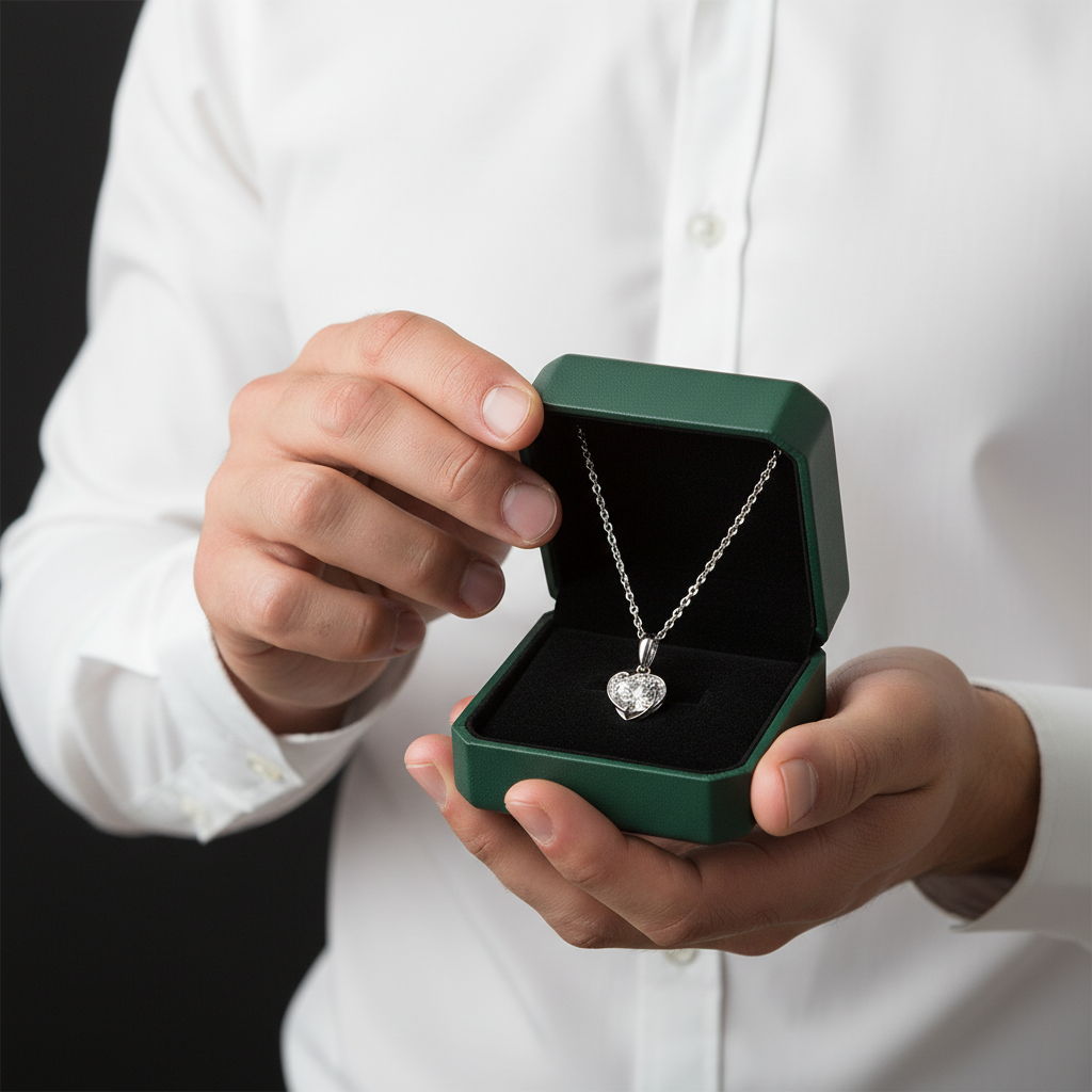 Elegant Heart-Shaped Diamond Option Jewelry Set