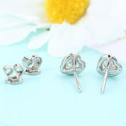 Elegant Heart Shaped Halo Diamond Stud Earrings-Evani Naomi Jewelry
