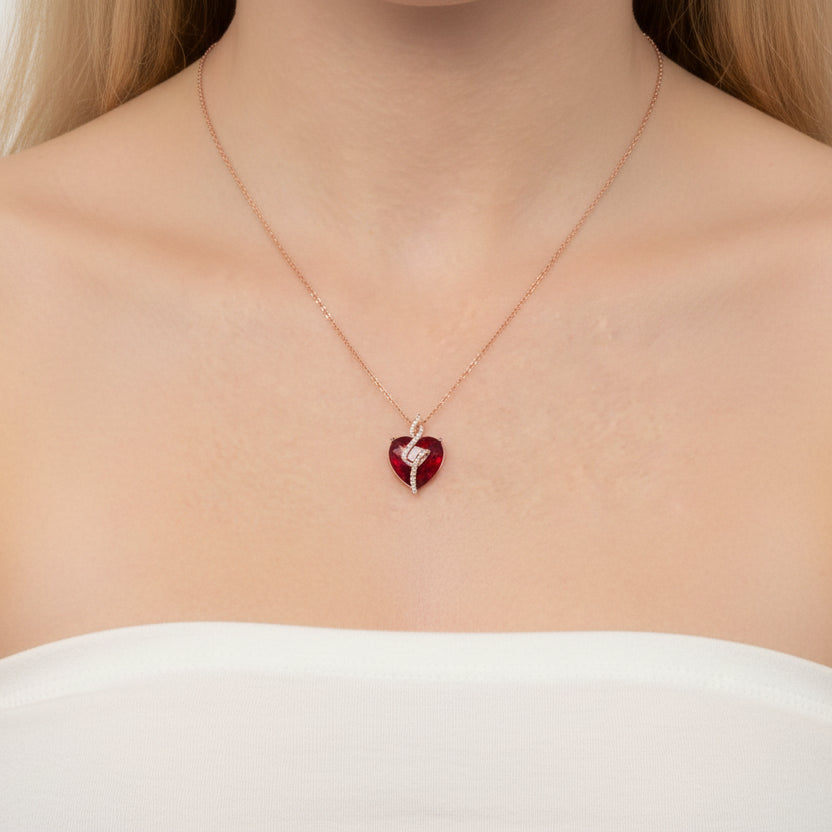 Elegant Heart-shaped Stone Pendant-Evani Jewelry