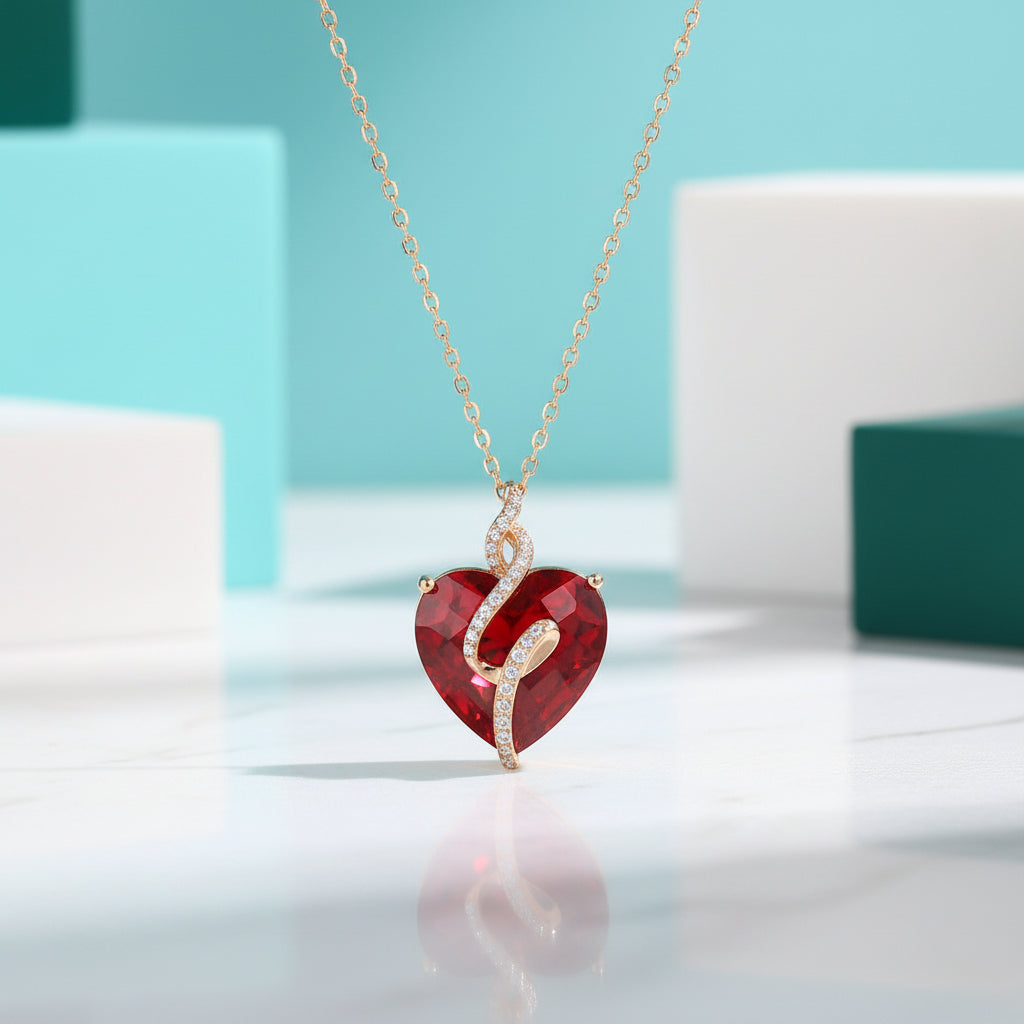 Elegant Heart-shaped Stone Pendant-Evani Jewelry