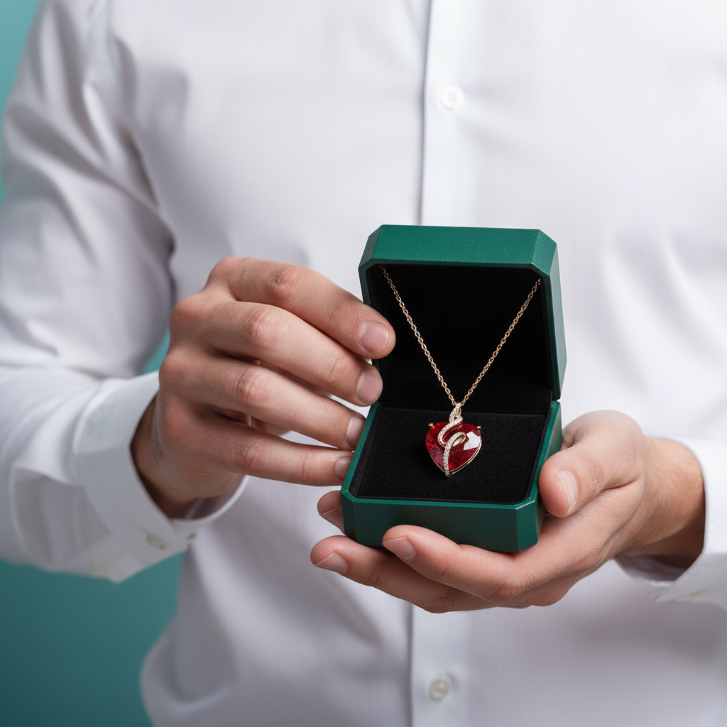 Elegant Heart-shaped Stone Pendant