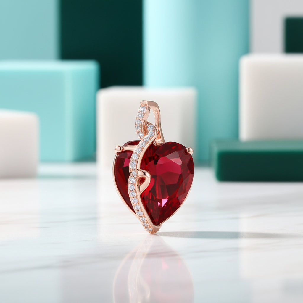 Elegant Heart-shaped Stone Pendant-Evani Jewelry