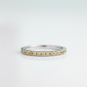 Elegant Light Yellow Sapphire Diamond Option Half Eternity Wedding Band - Evani Naomi Jewelry