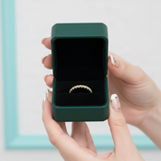 Elegant Light Yellow Sapphire Diamond Option Half Eternity Wedding Band - Evani Naomi Jewelry